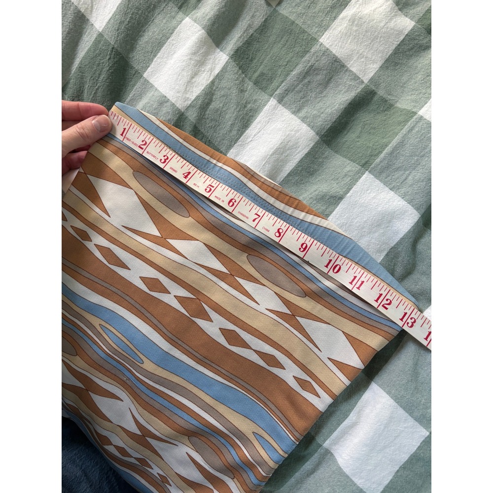 725 Originals Womens S Y2K Handkerchief Hem Tube Top Geometric Abstract Brown - Picture 6 of 12